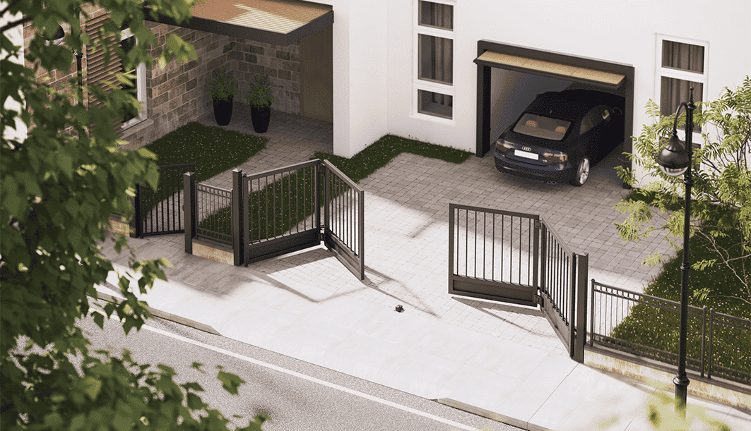 Example of bifold gate residential installation