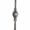 Wrought iron hammered post with hand forged leaves center feature - 013-187