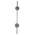 Wrought iron square picket with double-sided rosettes - DJA101