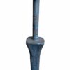 Rivet top feature (top angle) for wrought iron hand forged hammered belly picket - FB-25