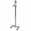 Hands-free, foot-operated hand sanitizer dispenser stand, stainless steel