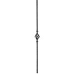 Single basket baluster with hammered texture, 15/32" sq. solid - 08-1-03