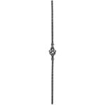 Single basket baluster with hammering on edges, 15/32" sq. solid - 08-1-05