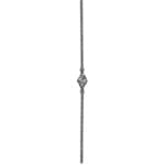 Wrought iron hammered square baluster with basket
