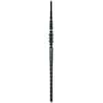 Wrought iron hammered newel post, 1-3/8" square - 24-1-04