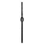 Wrought smooth square newel post with basket - 24-2-01