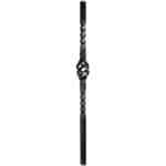 Wrought iron solid square newel post with basket and twist - 25-0-02