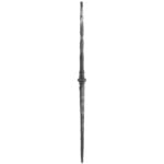 Hammered and tapered square baluster with single collar feature - 28-0-01