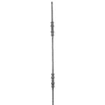 Hammered square baluster with double bulb feature - 29-0-04D