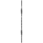 Hammered square baluster with double twist feature - 29-0-06