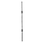 Hammered 9/16" square baluster with double knuckle - 29-1-04