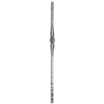 Wrought iron hammered 1" square newel post with large collar - 29-7-01
