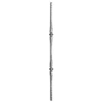 Wrought iron hammered 9/16" baluster with double collar - 29-7-03