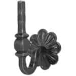 Decorative wrought iron wall bracket with rosette and round knuckle feature - 69-0-05
