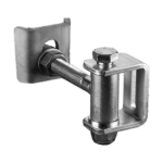 Adjustable weld-on hinge with U-bolt for 180-degree swing gates