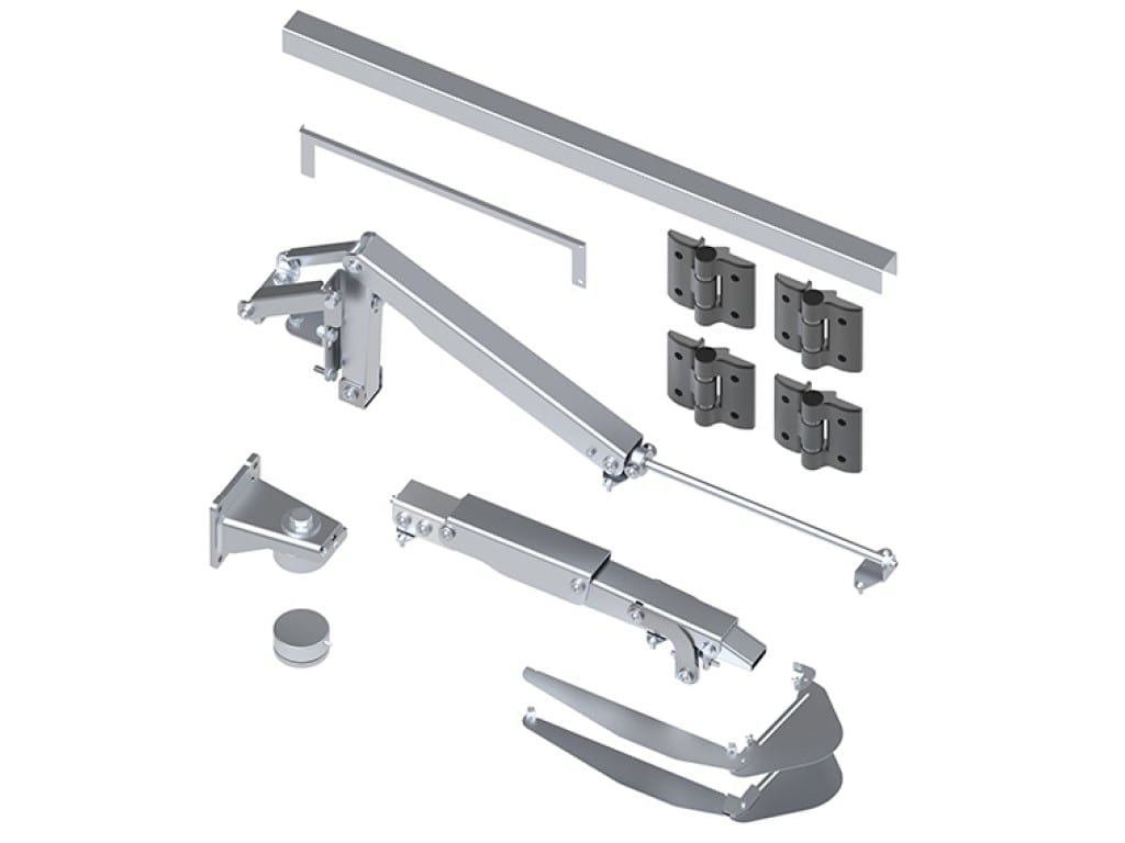 Components included in BiFold HD Gate Hardware Kit