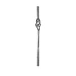 Hot forged Italian-made square newel post with basket - P01