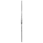 Tapered wrought iron round picket with center feature - P1185/2