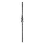 Hammered 3/4" square newel post with wide collar, various heights available - P500/Z
