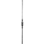 Hammered 5/8" square baluster with collar feature, various heights available - P500/ZS