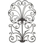 Ornamental steel large panel with leaf, using 5/8" x 5/16" smooth bar - P917N