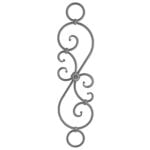 Ornamental steel 9/16" round pattern with double-sided rosette - 06-28-03