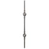 Double basket baluster with hammered texture, 15/32" sq. solid - 08-1-04