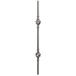 Double basket baluster with hammered texture, 15/32" sq. solid - 08-1-04