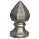 Pineapple post finial with round base, solid steel