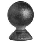 Ball cap finial with square base, solid steel