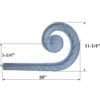 Hand forged twist lateral scroll, available in left and right directions - Image 2