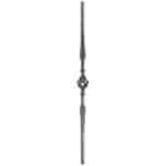 Wrought iron 9/16" square hammered baluster with basket - 06-1-05