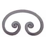 Hand-forged wrought iron C-scroll - DJA113