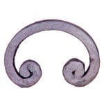 Hand-forged wrought iron C-scroll, Available in two sizes