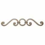 Hand-forged wrought iron double S-scroll with ring, two sizes - DJA121