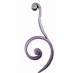 Hand-forged wrought iron scroll with curve, left or right available in two sizes - DJA136