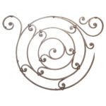Hand-forged wrought iron panel with scrolls and bands - DJA198