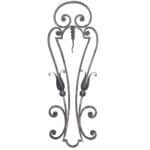 Hand forged wrought iron panel with floral elements - P918S