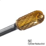 Champion carbide bur, cylinder radius end shape, SC