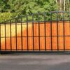 Cantilever gate with wood infill