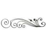 Large Ornamental Steel Scrolled Panel with Flower Detail - Left Side (DJA132 L)