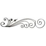 Large Ornamental Steel Scrolled Panel with Flower Detail - Right Side (DJA132 R)