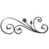 Small steel scrolled panel with flower detail, left side