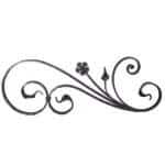 Small Ornamental Steel Scrolled Panel with Flower Detail - Left Side (DJA132S L)