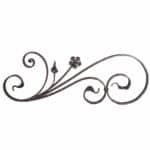 Small Ornamental Steel Scrolled Panel with Flower Detail - Right Side (DJA132S R)
