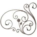 Hammered 31" x 35" Ornamental Steel Panel with Flower Detail - Left Side (DJA133 L)