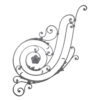 Decorative hand-forged railing panel (DJA162)