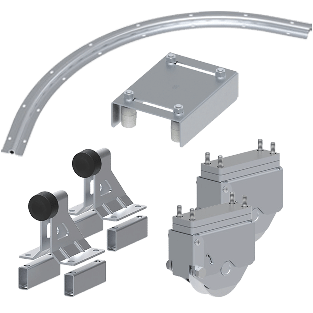 Radius gate hardware kit components