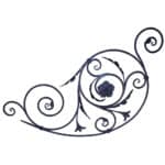Stair Railing Steel Panel with Rosette and Leaf Details (DJA103)