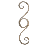Hand-forged wrought iron hammered scroll with circle - DJA  W50